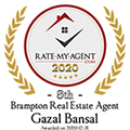 Top 100 Canadian Agent Badge for Vinod Bansal verified on 2021-01-08 by Rate-My-Agent.com